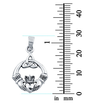 Celtic Claddagh Pendant Charm Fashion Jewelry 925 Sterling Silver